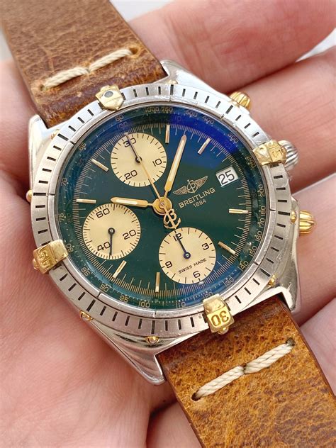 breitling chronograph green dial